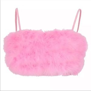 Pink Fluffy Crop Top